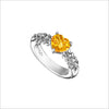Icona Citrine Heart Ring in Sterling Silver