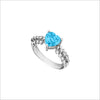 Icona Eternity Blue Topaz & Diamond Heart Ring in Sterling Silver
