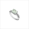 Icona Eternity Green Amethyst & Diamond Ring in sterling silver plated with rhodium