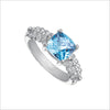 Icona Blue Topaz & Diamond Ring in Sterling Silver