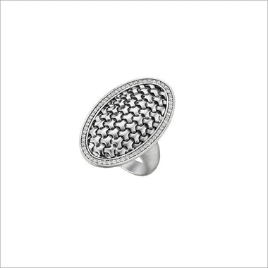 Ricamo Sterling Silver Ring with Diamonds