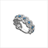 Fiamma 18k White Gold & London Blue Topaz Ring with Diamonds