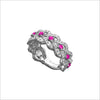 Fiamma 18k White Gold & Pink Sapphire Ring with Diamonds