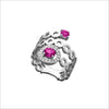 Eterno 18K White Gold Ring with Pink Sapphire and Diamonds