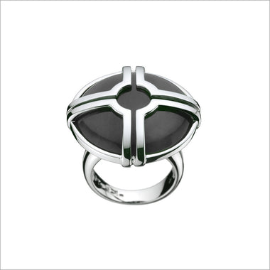 Favola 18K White Gold Ring with Black Onyx