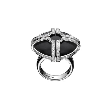 Favola 18K White Gold & Black Onyx Ring with Diamonds