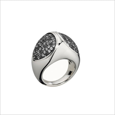 Triadra 18K White Gold Ring with Black Diamonds