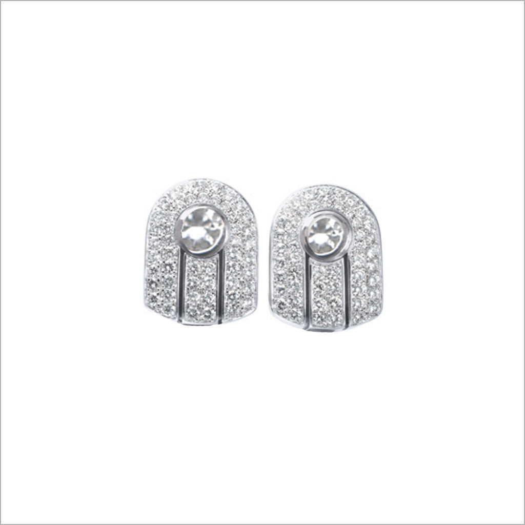 Couture 18K White Gold & Diamond Stud Earrings